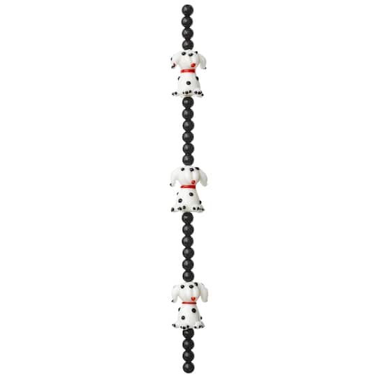 Black & White Dog Glass Lampwork Beads, 20mm by Bead Landing™